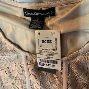 Nude cream lace dress with ribbon